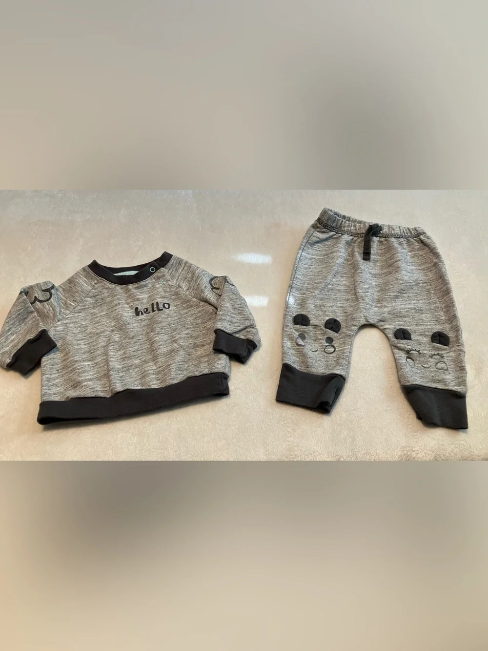Cat & Jack Gray and Black Baby Sweatshirt Set